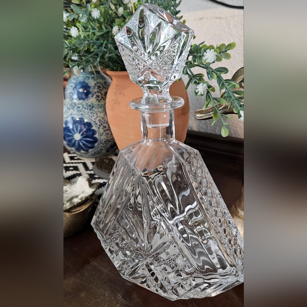 Triangular Crystal Glass Decanter